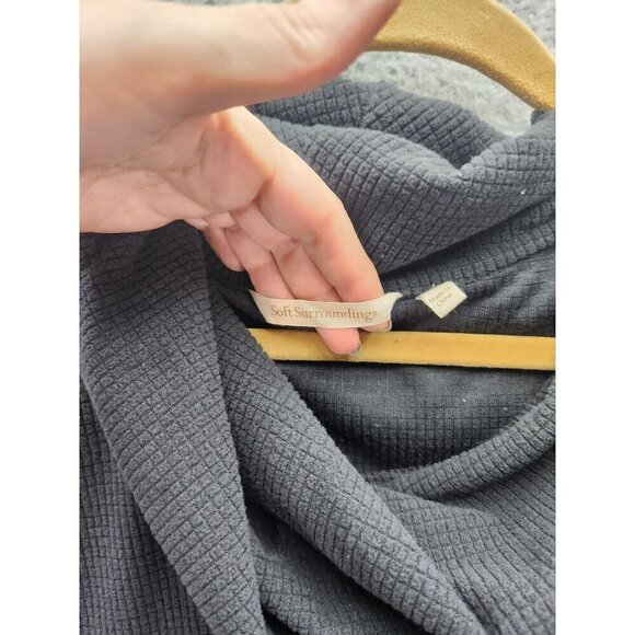 Soft Surroundings Womens 1X Cowl Neck Charcoal Tunic Top Polyester/Spandex Blend - Picture 2 of 5